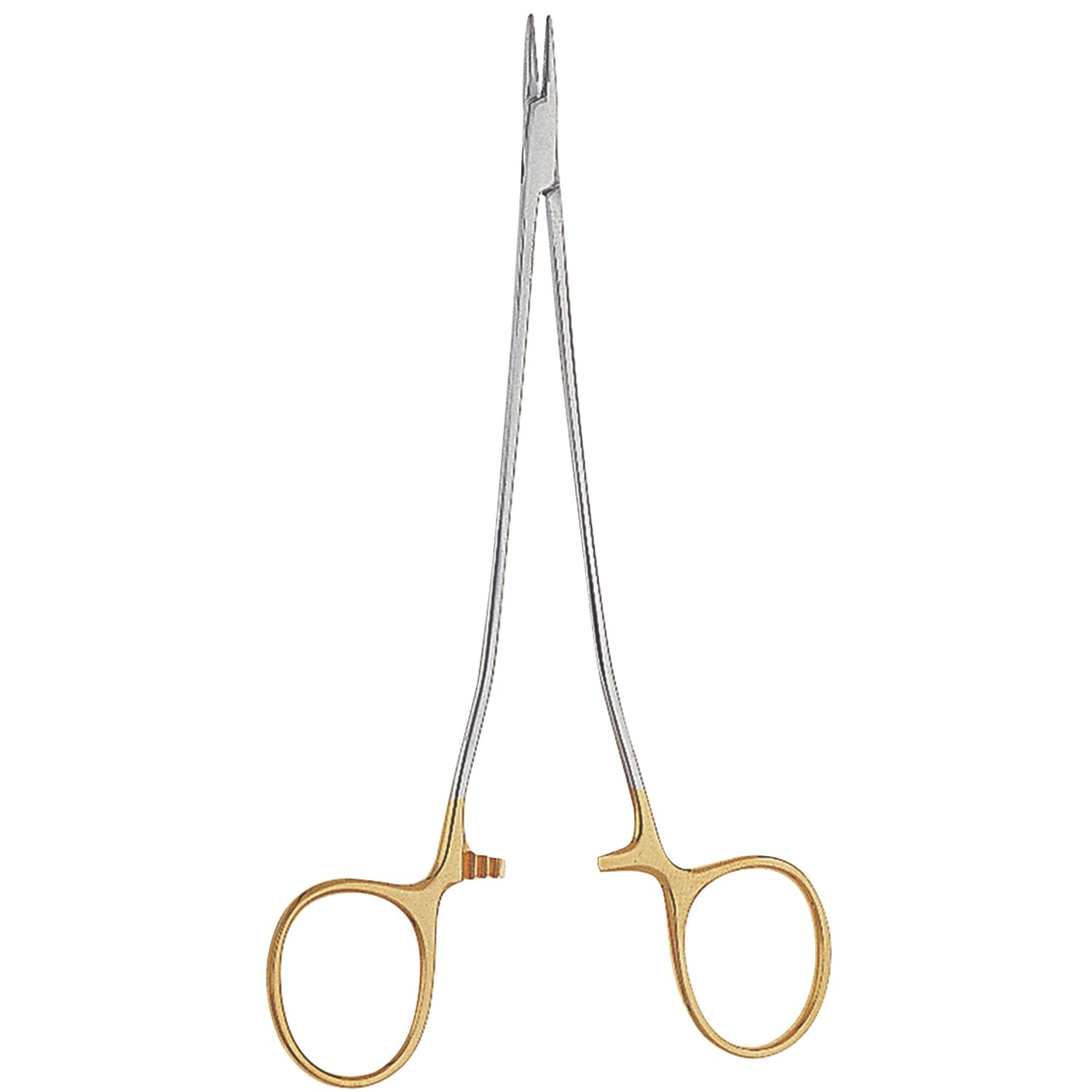 Cooley Microvascular Needle Holder, Tungsten Carbide, Very Delicate, Straight Jaws, Indented Shanks, Serrated, 6 3/4" (17.1 Cm)